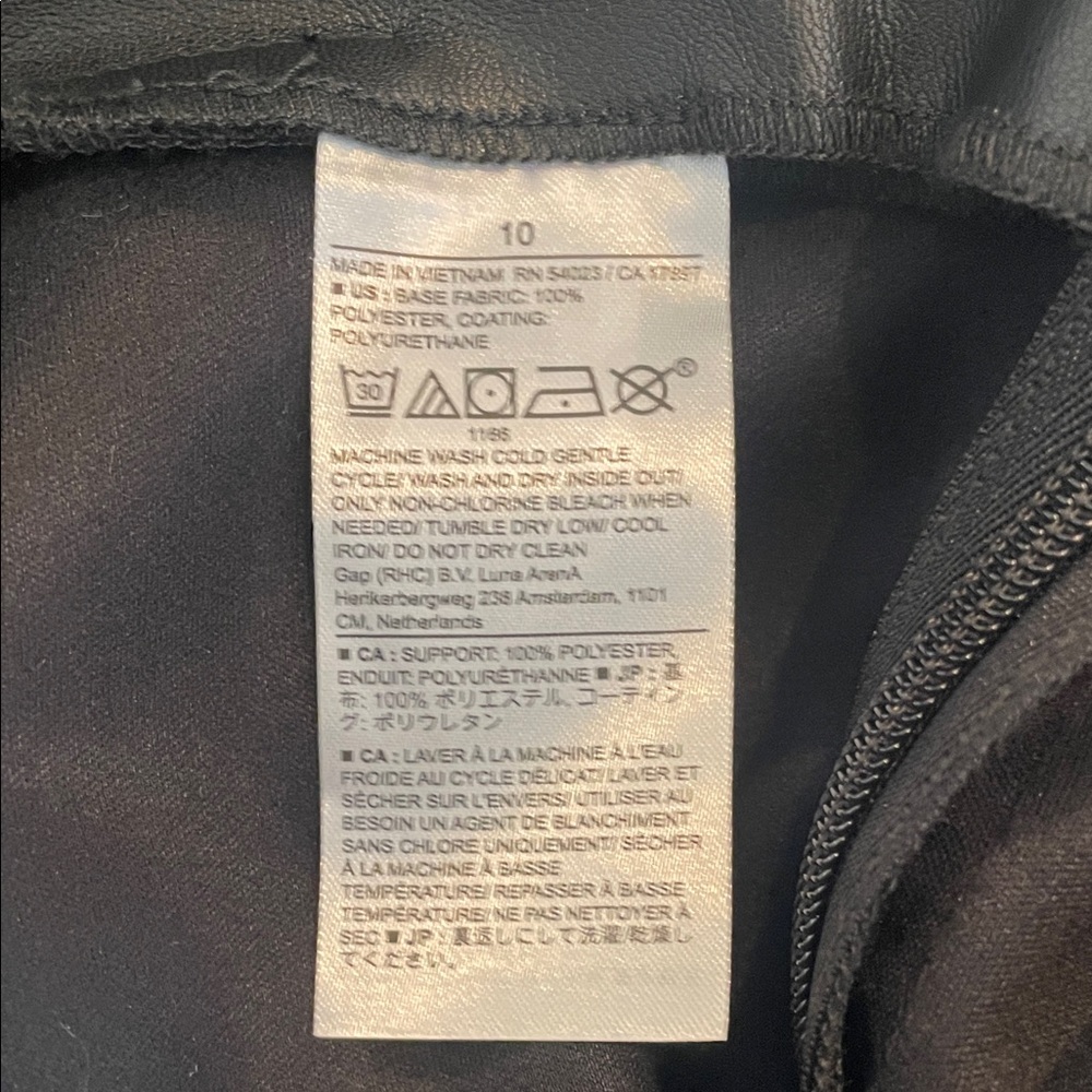Banana Republic Vegan Leather Jumpsuit Black 10 NWT - Picture 8 of 9